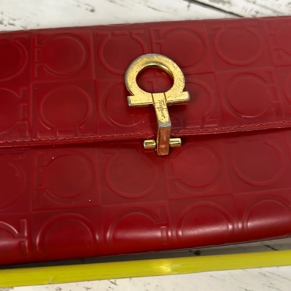 Salvatore Ferragamo Red Long Wallet